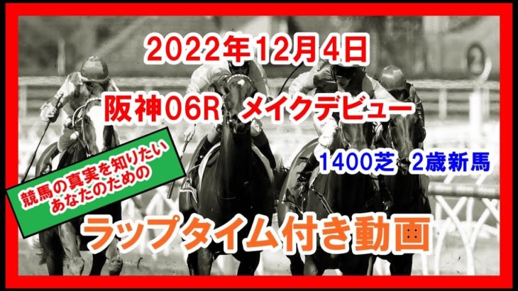 メイクデビュー イリゼ 2022年12月3日 阪神 06R 1400芝 2歳新馬  ラップタイム付き動画