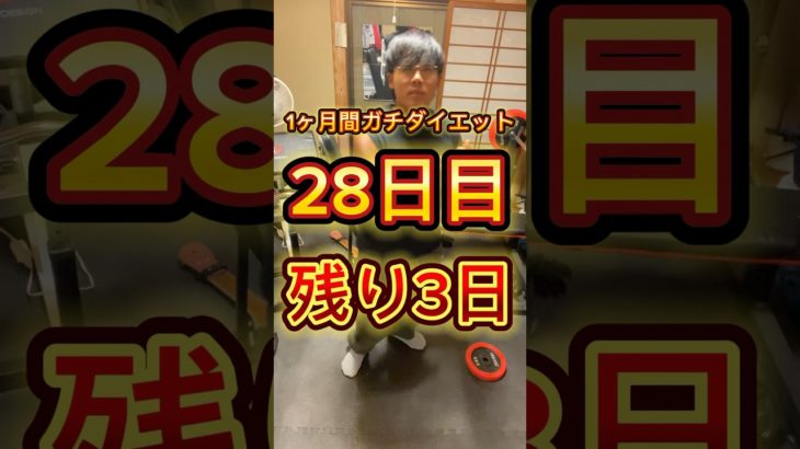 1ヶ月間ガチダイエット　28日目残り3日本気で頑張る！！！#ダイエット #ダイエット記録