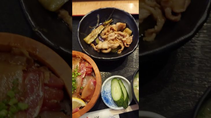 漬け丼+豚茄子炒め #おっさん   #筋トレ #shorts