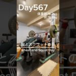 【筋トレ567日目】胸とスクワットの日#筋トレ#トレーニング#gym #パワーリフティング #powerlifting #muscle #big3 #benchpress #squat #sports