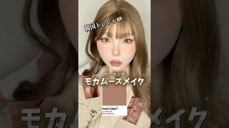 流行りのモカムースメイクをワンホンメイクでやってみた❗️#shorts #メイク #makeup #makeuptutorial #모카무스 #ワンホンメイク #垢抜け #おすすめ
