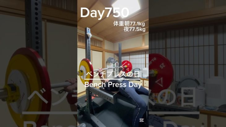 【筋トレ750日目】ベンチプレスの日#筋トレ#トレーニング#gym #パワーリフティング #powerlifting #muscle #big3 #benchpress #富山 #胸トレ