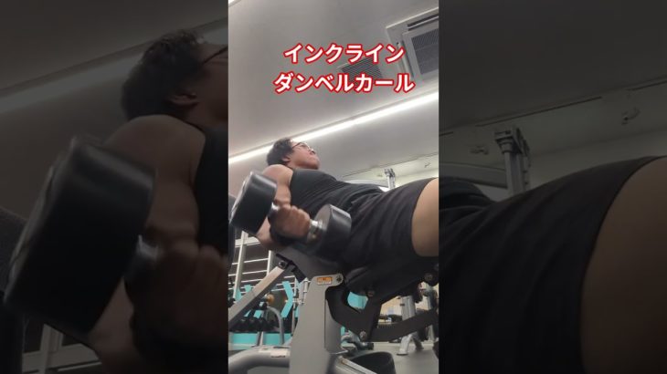 インクラインダンベルカール#スマ100 #workout  #ワークアウト #ジム#筋トレ #インクラインダンベルカール#二頭筋#gym