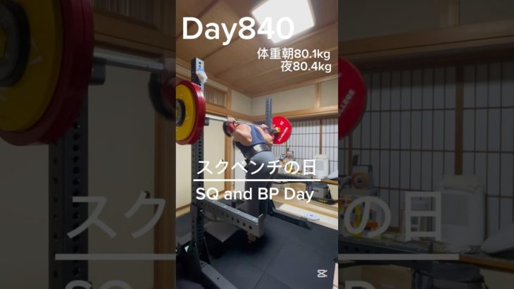 【筋トレ840日目】スクベンチの日#筋トレ #トレーニング#gym#パワーリフティング #muscle #big3 #squat #shorts #ベンチプレス #富山 #スクワット #胸トレ #夏