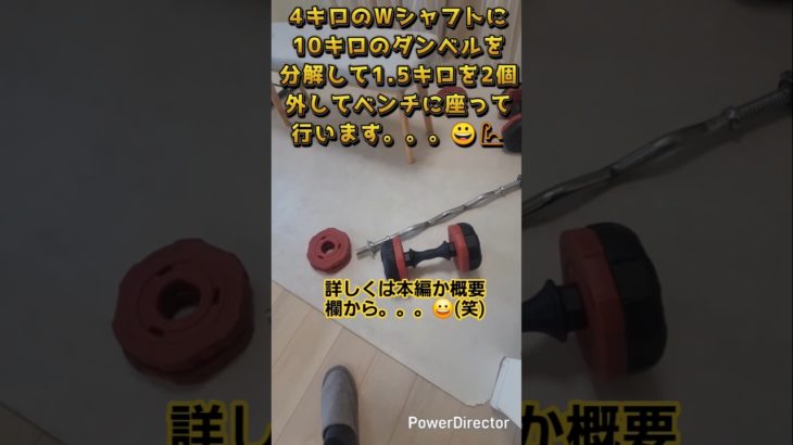 筋肉痛なくなったので今日は筋トレで本音で語る😀肩に上腕三頭筋に胸をWシャフトでベンチに座って行います💪#還暦　#年金生活　#日常　#肩　#上腕三頭筋　#胸下部　#筋トレ　#筋肉痛　#筋肉　#Wシャフト